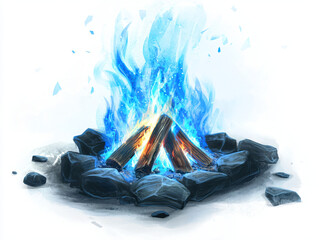 Sticker - Blue Fire Campfire