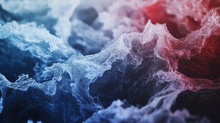 Poster - Political volatility visualization through soft wave patterns abstract art digital environment conceptual viewpoint