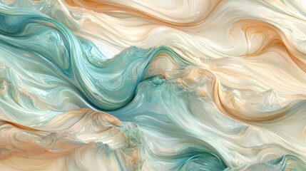 Poster - Gentle wave patterns reflecting inflation volatility in abstract art digital imagery modern environment close-up view