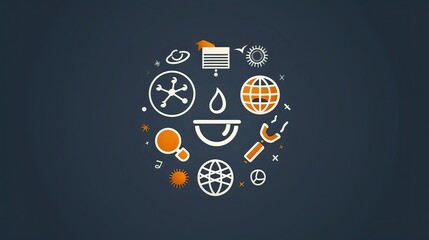 Poster - professional logo design with symbols for education, growth, and teamwork.