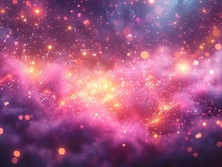 Poster - Surreal Floral Fireworks Explosion in Vibrant Night Sky Background