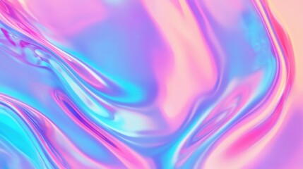 Poster - Ethereal Pink and Blue Liquid Background with Soft Waves and Light Reflections