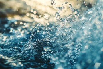 Poster - Close-up of splashing water with bokeh background.