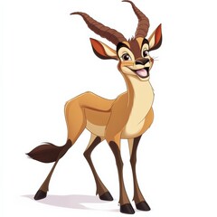 Wall Mural - a cartoon of an antelope on a white background