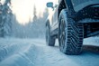 © Руслан Галиуллин - closeup of car wheels, SUV driving in the snow, winter tires, off-road