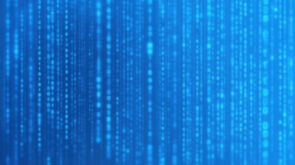 Poster - Abstract Digital Background with Glowing Binary Code in Blue Color