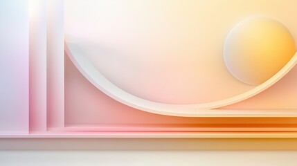 Wall Mural - Abstract composition of gradient warm tones, transitioning from deep amber to soft peach, evoking warmth and comfort.