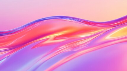 Poster - Abstract Waves of Colorful Liquid with Soft Gradient Background