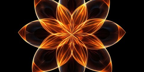 Poster - Dynamic floral pattern creation abstract art digital artwork dark background close-up visual concept for modern design