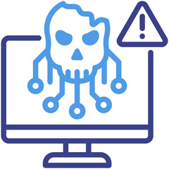 Canvas Print - Infected Computer Icon