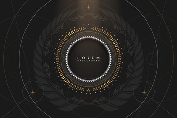 Poster - ornate circle frame with golden elements