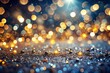 © prapatsorn - Vintage Glitter Night Photography: Silver & Gold AI Art, Generative Image,  AI-Generated,  Light Gold, Silver Background