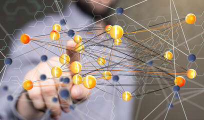 Aufkleber - conference Digital Network and data concept 3d