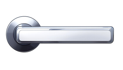 Poster - sleek and modern silver door handle with metallic finish, isolated on transparency background, showcasing minimalist and contemporary design