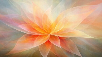 Poster - A vivid abstract background featuring swirling patterns in bright orange and soft pink hues, blending seamlessly into a fluid, dreamy composition