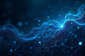 a technology interface ai background featuring cyber grids, glowing nodes, and a sleek futuristic de