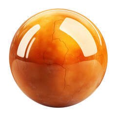 Aufkleber - shiny orange marble sphere with cracked texture and reflective surface, isolated on transparency background. vibrant color and intricate details create striking visual effect
