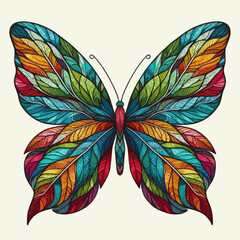 Wall Mural - set of colorful butterflies