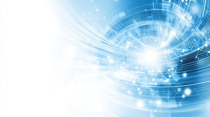 Leinwandbilder - Abstract light blue business background with digital global map and interconnected glowing lines, representing technology and international reach