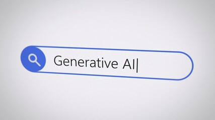 Generative AI artificial intelligence term in search engine on web page - web browser on computer monitor