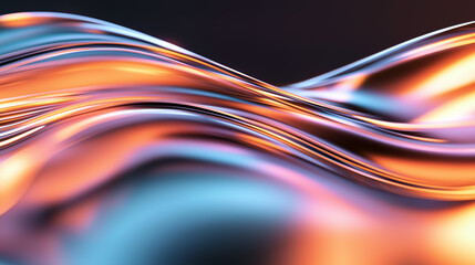 Poster - dynamic fluid movement showcases colorful waves in a surreal digital artwork