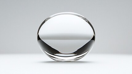 Poster - Transparent glass sphere on white background. (1)