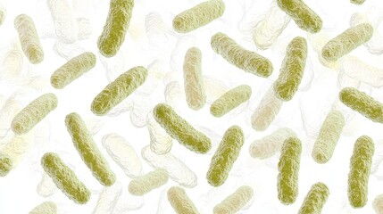 Poster - Isolated High-Quality Image of Bacteria on White Background for Scientific and Educational Purposes