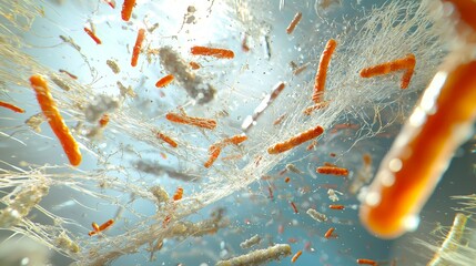 Poster - High Quality Close-Up of Biofilm Formation with Antibiotic Resistant Bacteria in Aquatic Environment