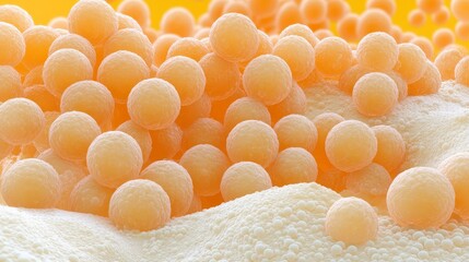 Poster - High-Quality Close-Up of Candida Molecule with Detailed Textures and Vivid Orange Background