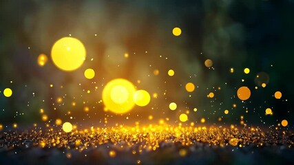 Poster - Soft Bokeh Background with Golden Light Particles for Creative Design Projects
