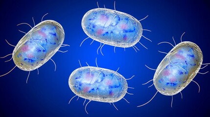 Poster - High Quality Illustration of Legionella Bacteria Featuring Intricate Details in Water Environment