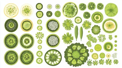 Poster - High-Quality Set of Circular Bacteria Illustrations Representing Chlamydia and Streptococcus in Various Designs