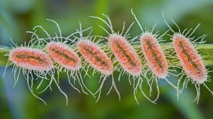 Poster - High-Quality Close-Up of Bacteria with Unique Structures and Textures on a Natural Background