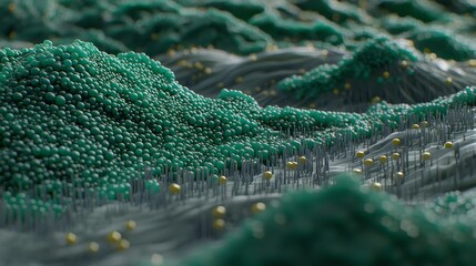 Poster - Detailed Microscopic View of Legionella Pneumophila Bacteria with Complex Structures and Vibrant Color Patterns