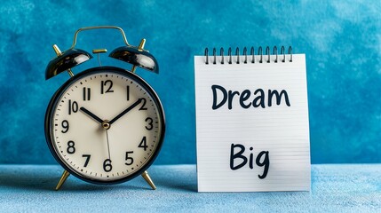 Wall Mural - new year dreams and planning. clock and note with 