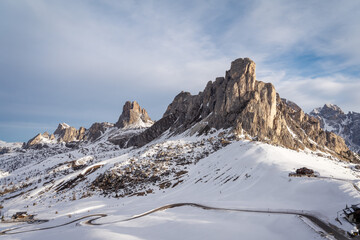 Wall Mural - Passo Giau in Italian Dolomites during Sunset