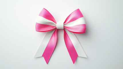 Wall Mural - Gift and Decoration, Luxurious pink and white ribbon bow, perfect for gifts and decorations