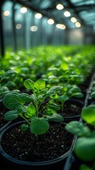 Poster - Genetically Engineered Crops in Controlled Greenhouse Environment Agricultural Innovation Concept