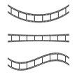 © Ольга Темир - Vector film strip frame set. Long curved monochrome camera tape isolated on white background. Photo or movie negative