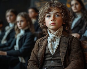 Poster - Students Role Playing Historical Figures in Classroom Debate Exploring Perspectives Through Educational