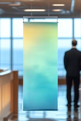 Poster - Abstract Gradient Wall Hanging in Corporate Office Setting : Generative AI