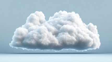 Poster - White cloud, weather meteo icon realistic vector illustration. Fluffy cumulus cloud, isolated on transparent background. Realistic element for weather forecast