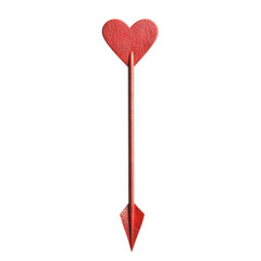 Red arrow with heart-shaped tail  isolated on transparent background