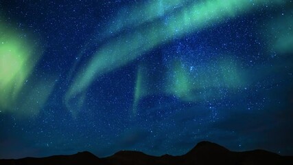 Wall Mural - aurora green and milky way galaxy canyon north tilt up