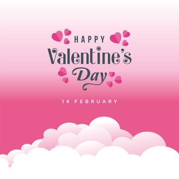 Valentines Day elegant hand text typography banner