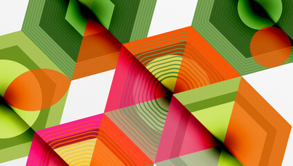 Poster - Hexagons design geometric abstract background