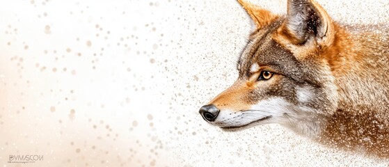  Majestic Coyote Portrait  Winter Wonderland  Wildlife Art