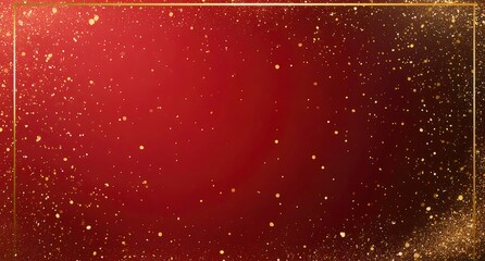 Poster - Red background with gold glitter and frame.