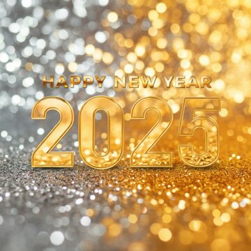 Happy new year 2025 ornaments background