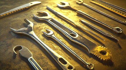 Wall Mural - A Symphony of Tools: A Visual Exploration of Precision Engineering and Mechanics